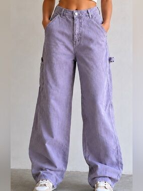 Garage Lavender Carpenter Cargo Pants 07 Baggy Y2K Style Utility